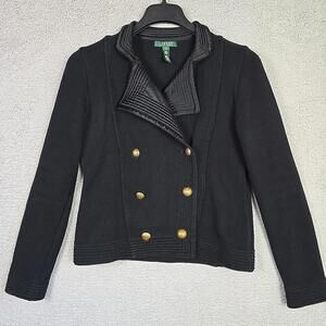 Vintage RALPH LAUREN Women's Medium Double Breasted Blazer Jacket Cardigan